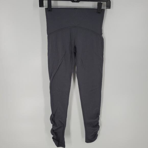 Ivivva Grey Align Rouched Ankle Leggings 10 - Picture 1 of 8